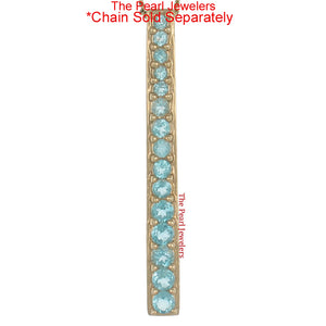 14K Yellow Gold Fifteen-Stone Blue Topaz Pendant