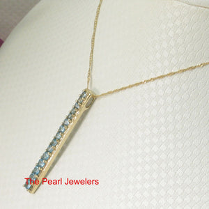 14K Yellow Gold Fifteen-Stone Blue Topaz Pendant