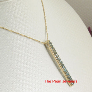 14K Yellow Gold Fifteen-Stone Blue Topaz Pendant