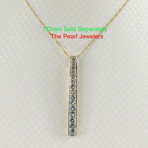14K Yellow Gold Fifteen-Stone Blue Topaz Pendant