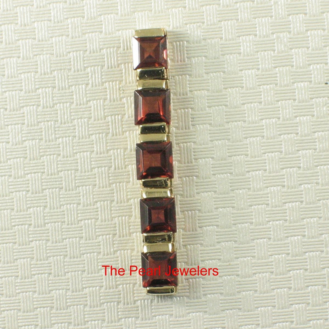 14K Yellow Gold Five-Stone Garnet Pendant