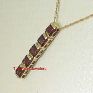 14K Yellow Gold Five-Stone Garnet Pendant