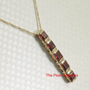 14K Yellow Gold Five-Stone Garnet Pendant