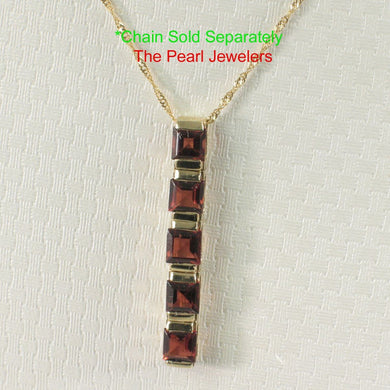 14K Yellow Gold Five-Stone Garnet Pendant