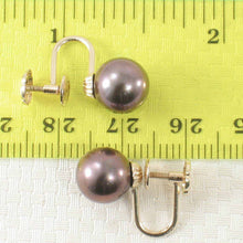 Load image into Gallery viewer, 14k Yellow Gold French Screw-Back Black Cultured Pearl Earrings