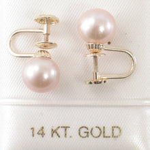 Load image into Gallery viewer, 14k Yellow Gold French Screw-Back Lavender Pearl Earrings