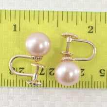 Load image into Gallery viewer, 14k Yellow Gold French Screw-Back Lavender Pearl Earrings