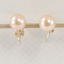 Load image into Gallery viewer, 14k Yellow Gold French Screw-Back Pink Cultured Pearl Earrings
