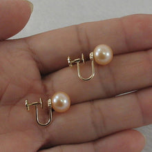 Load image into Gallery viewer, 14k Yellow Gold French Screw-Back Pink Cultured Pearl Earrings