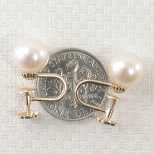 Load image into Gallery viewer, 14k Yellow Gold French Screw-Back White Cultured Pearl Earrings