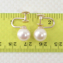 Load image into Gallery viewer, 14k Yellow Gold French Screw-Back White Cultured Pearl Earrings