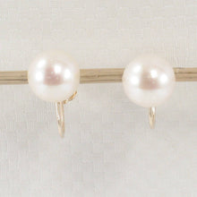 Load image into Gallery viewer, 14k Yellow Gold French Screw-Back White Cultured Pearl Earrings