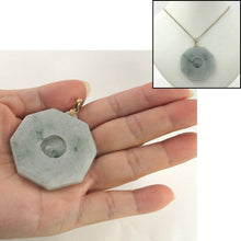 Load image into Gallery viewer, 14k Yellow Gold Hand Carved Eight Trigrams Natural Jadeite Pendant Necklace