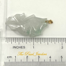 Load image into Gallery viewer, 14k Solid Yellow Gold Hand Carved Feng Shui Koi Fish Jadeite Pendant Necklace