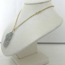 Load image into Gallery viewer, 14k Solid Yellow Gold Hand Carved Feng Shui Koi Fish Jadeite Pendant Necklace
