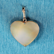 Load image into Gallery viewer, 14K Yellow Gold Heart Mother of Pearl &amp; Sapphire Pendant