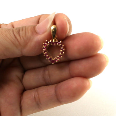14K Yellow Gold Heart Ruby Pendant