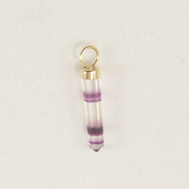 14K Yellow Gold Hexagonal Amethyst Crystal Pendant