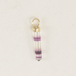 14K Yellow Gold Hexagonal Amethyst Crystal Pendant