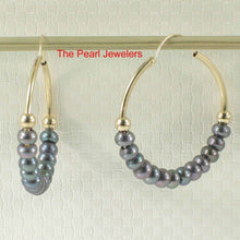 Load image into Gallery viewer, 14k Yellow Gold Pearl-Strand Hoop Earrings
