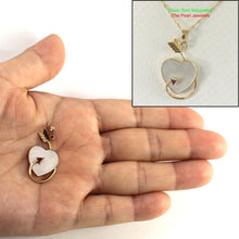Load image into Gallery viewer, 14K Yellow Gold Love Arrow Heart Pendant with Ruby &amp; Mother of Pearl