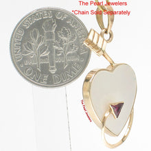 Load image into Gallery viewer, 14K Yellow Gold Love Arrow Heart Pendant with Ruby &amp; Mother of Pearl