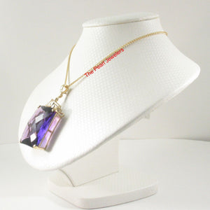14K Yellow Gold Faceted Octagon Amethyst Enhancer Pendant