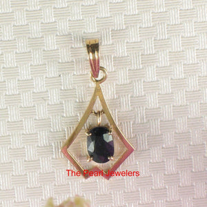 14K Yellow Gold Oval Blue Sapphire Pendant