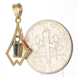 14K Yellow Gold Oval Blue Sapphire Pendant