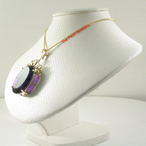 14K Yellow Gold Oval Amethyst Enhancer Pendant