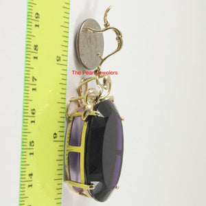 14K Yellow Gold Oval Amethyst Enhancer Pendant