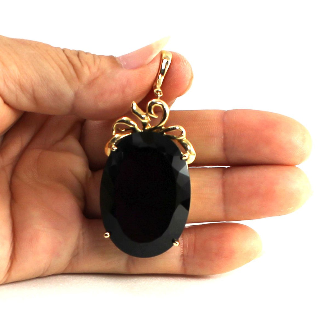 14K Yellow Gold Oval Amethyst Enhancer Pendant