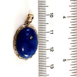 14K Yellow Gold Oval Blue Lapis Pendant