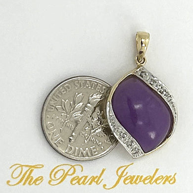 S-Shape Lavender Jade 14k Gold Pendant