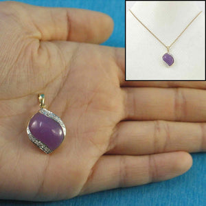 S-Shape Lavender Jade 14k Gold Pendant