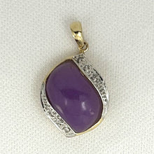 Load image into Gallery viewer, S-Shape Lavender Jade 14k Gold Pendant