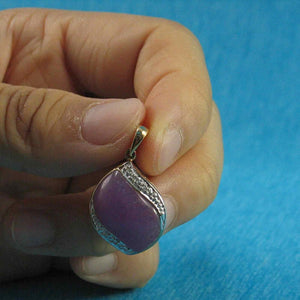 S-Shape Lavender Jade 14k Gold Pendant