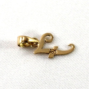 14K Yellow Gold Script Initial F Pendant Charm