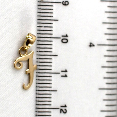 14K Yellow Gold Script Initial F Pendant Charm