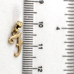 14K Yellow Gold Script Initial F Pendant Charm