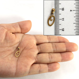 14K Yellow Gold Script Initial O Pendant Charm