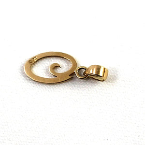 14K Yellow Gold Script Initial O Pendant Charm