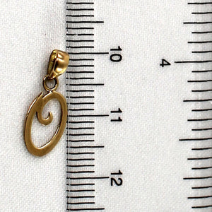 14K Yellow Gold Script Initial O Pendant Charm