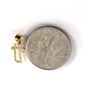 14K Yellow Gold Script Initial U Pendant Charm