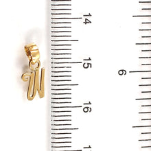 Load image into Gallery viewer, 14K Yellow Gold Script Initial W Pendant Charm