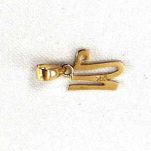 14K Yellow Gold Script Initial W Pendant Charm