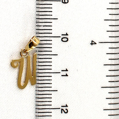 14K Yellow Gold Script Initial W Pendant Charm