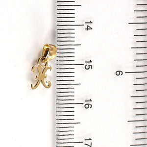 14K Yellow Gold Script Initial X Pendant Charm