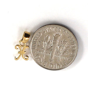 14K Yellow Gold Script Initial X Pendant Charm