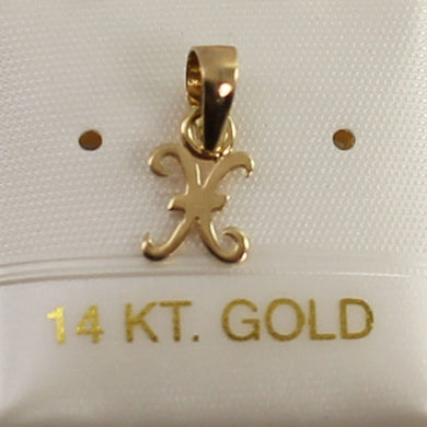 14K Yellow Gold Script Initial X Pendant Charm